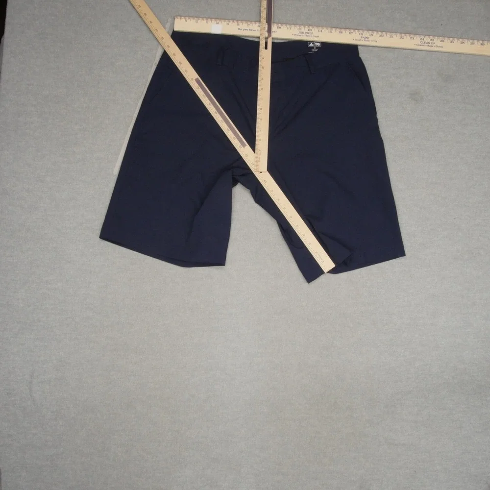 Adidas Men Shorts 36 Blue Chino Golf Logo Pockets Mid‎ Rise 11
